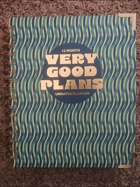 Tabitha Brown Blue and Teal Wave Cover Undated Planner